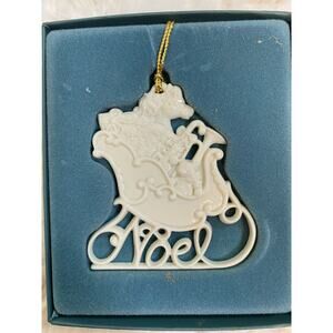 Vintage 1994 Lenox Porcelain Holiday Wishes Noel Christmas Sleigh Ornament